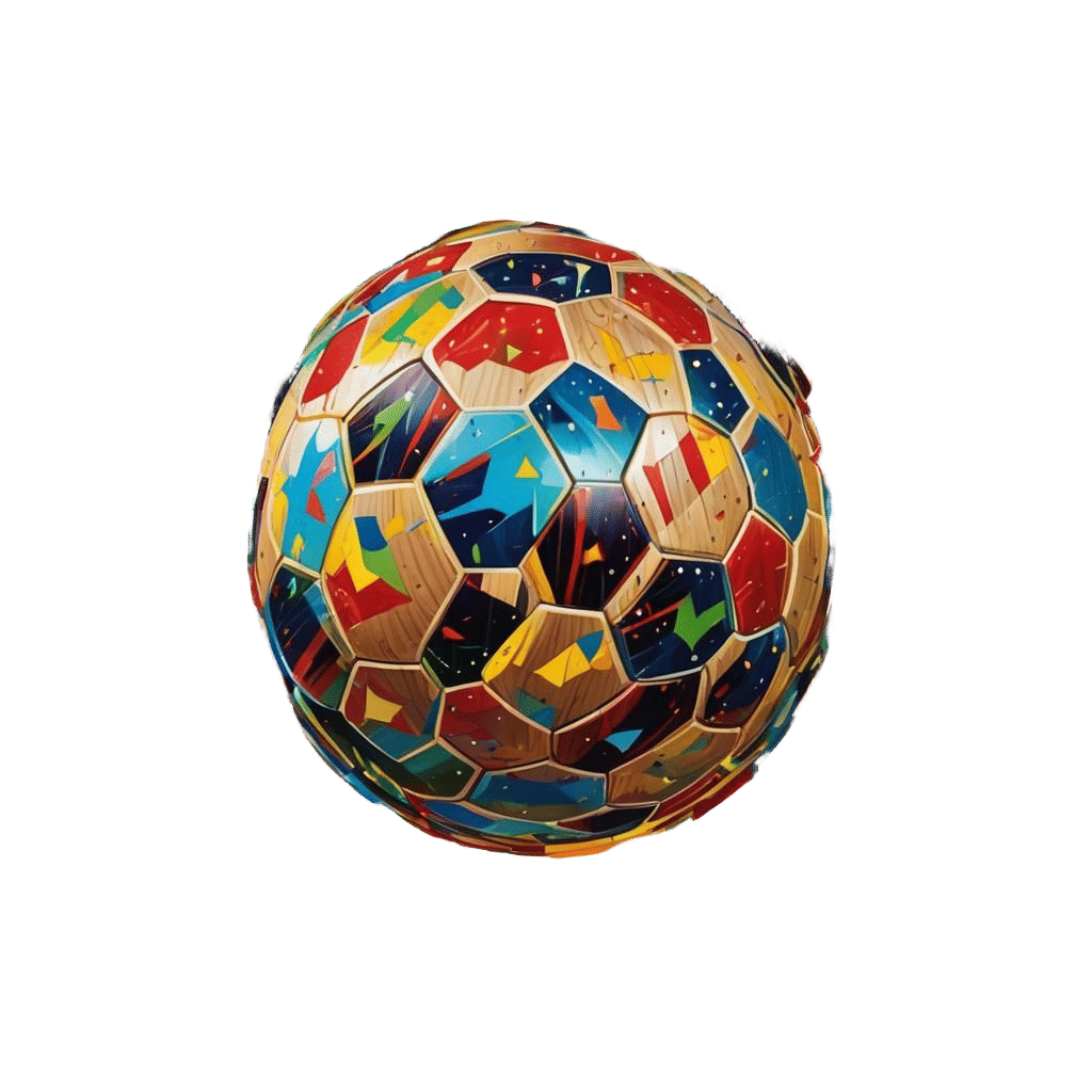 Rainbow Wooden Soccer Ball Toy in Pop Art Style