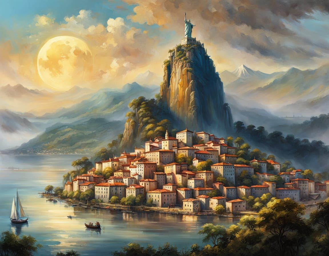 Golden hour  on the Christ the Redeemer