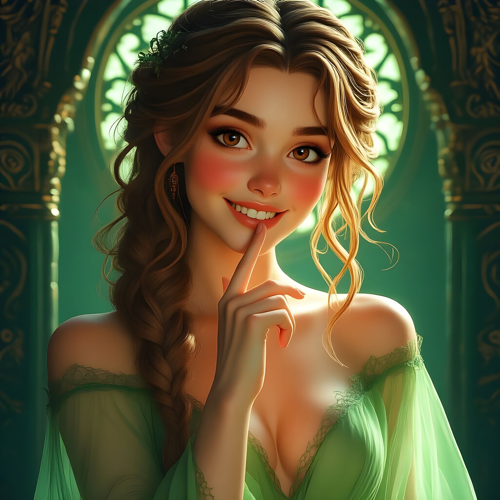 Norse Goddess of Medicine in Hush Pose