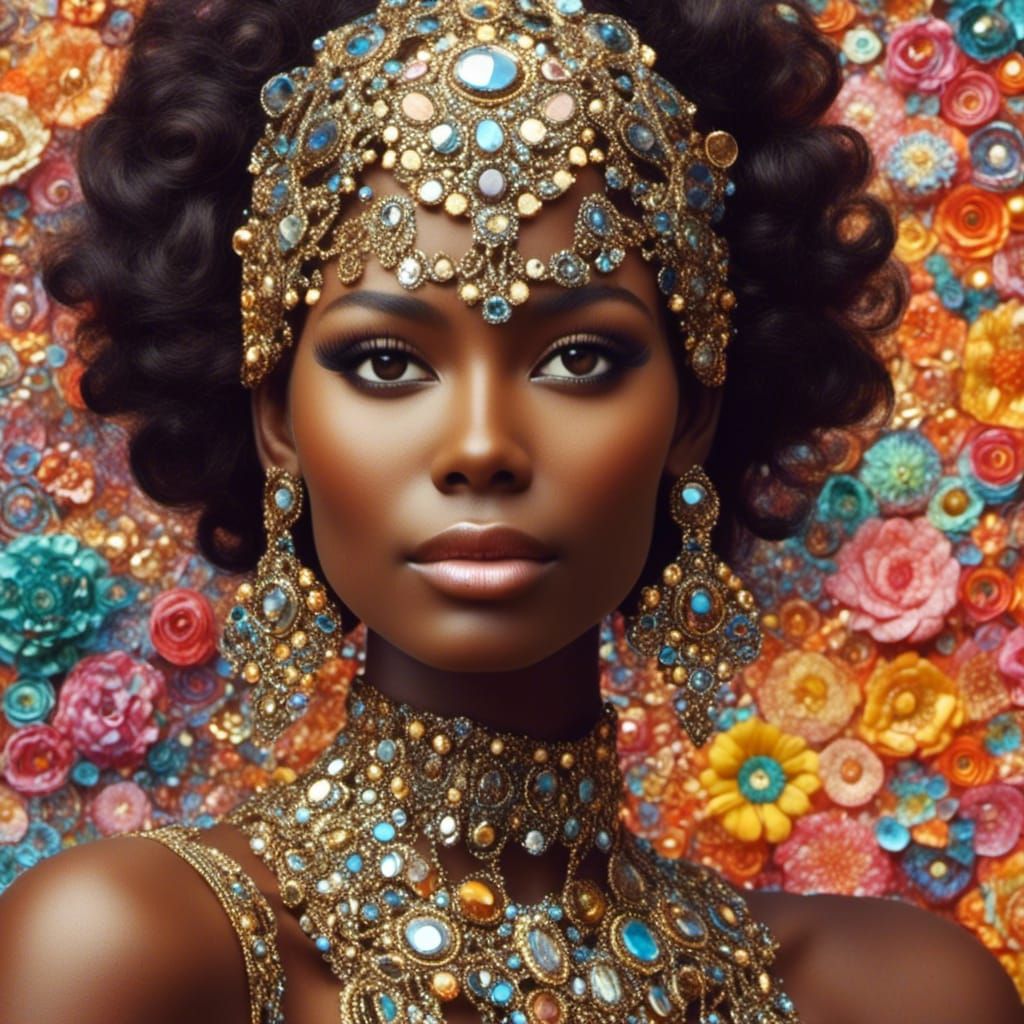 Sixties Mod: Two Black Models in Mosaic Style