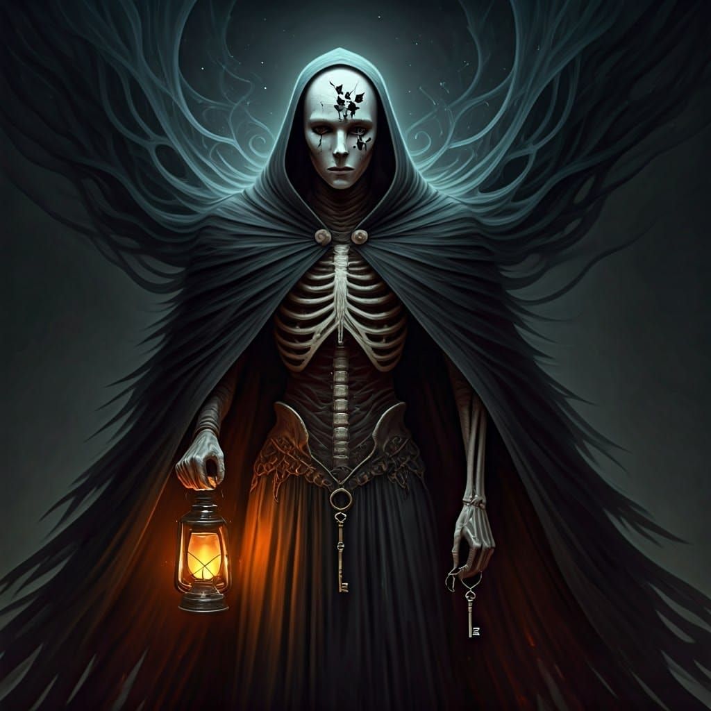 Androgynous Figure in Dark Surrealism