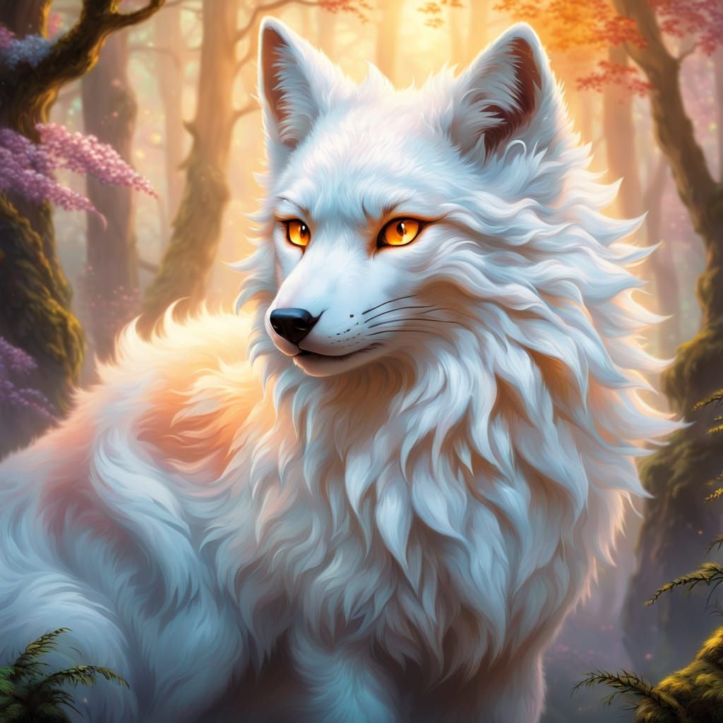 Ethereal Kitsune in Mist, Macro Photography