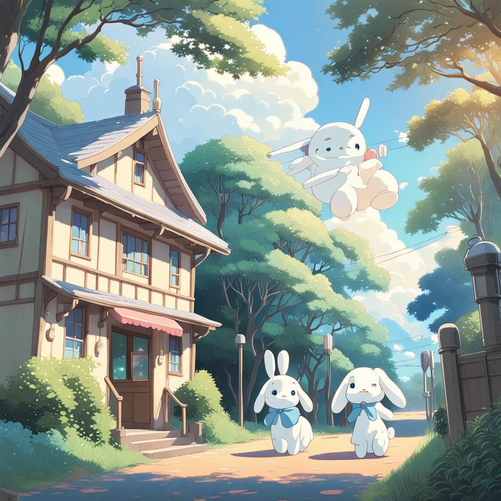 Cinnamoroll in Studio Ghibli Anime Style