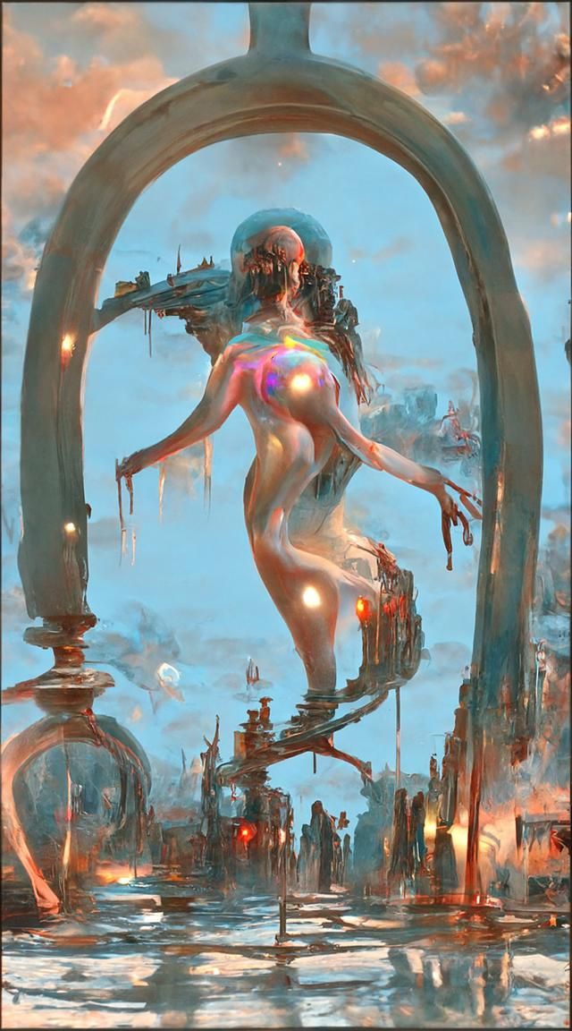 The World: Holographic Astral Card in Mixed Media