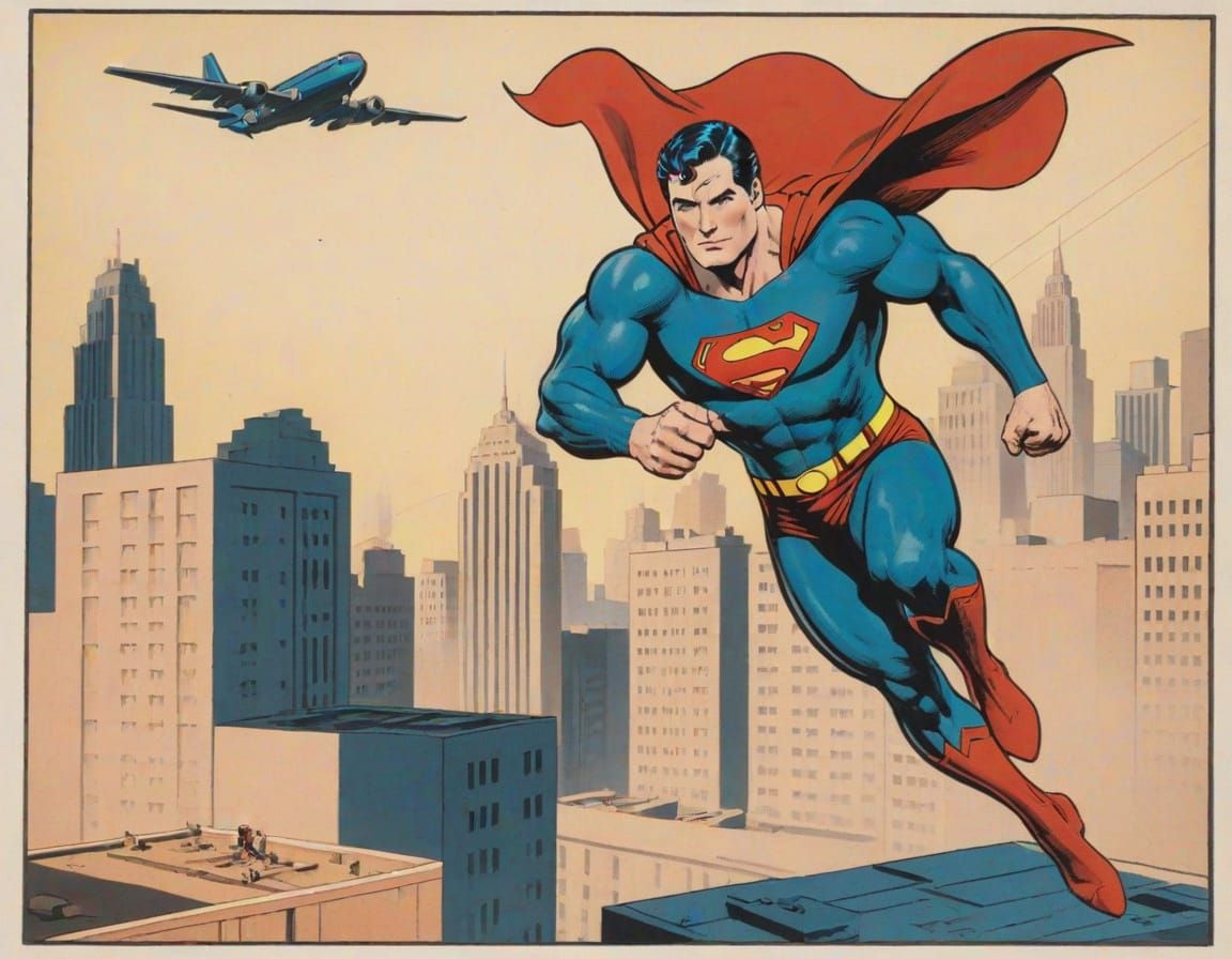 Superman Leaps Tall Building in Metropolis