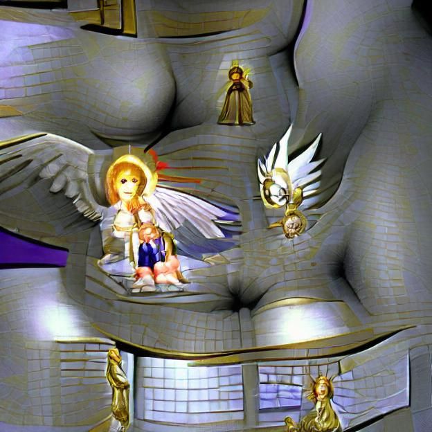 Abstract Religious Scene in PS1 Style