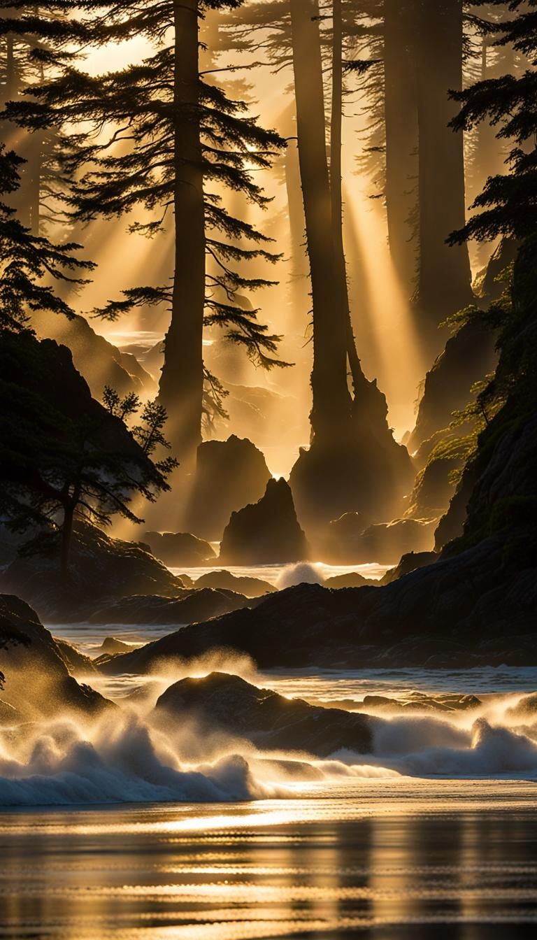 Sunset Beach Kirigami Silhouettes in Golden Light