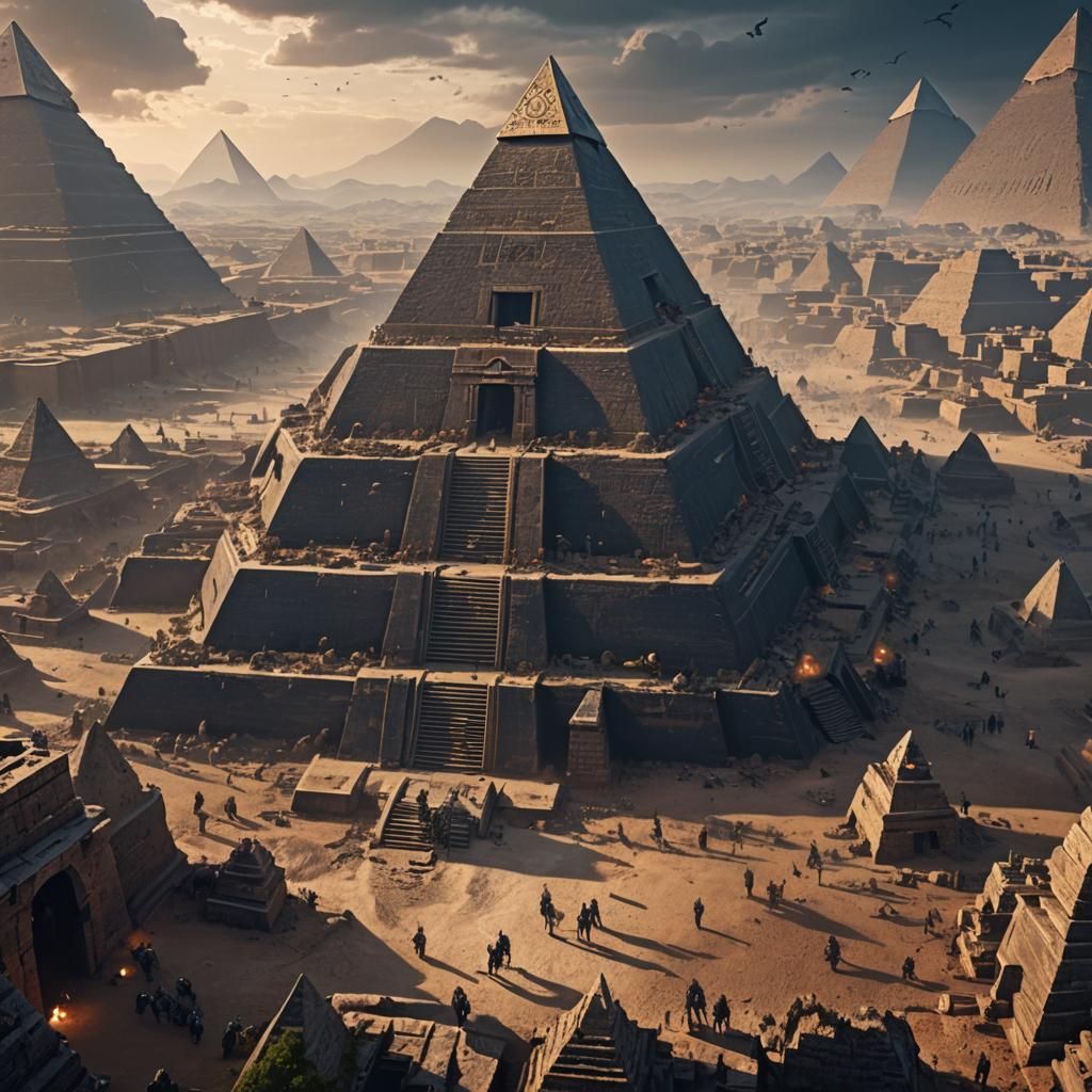 Pyramids, Eye, and Undead: Dark Fantasy Art
