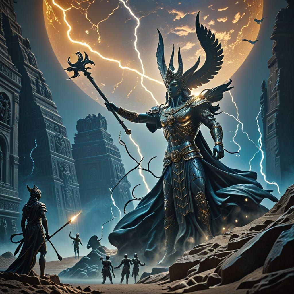 Golden Statue on Pedestal in Luxury Art Style