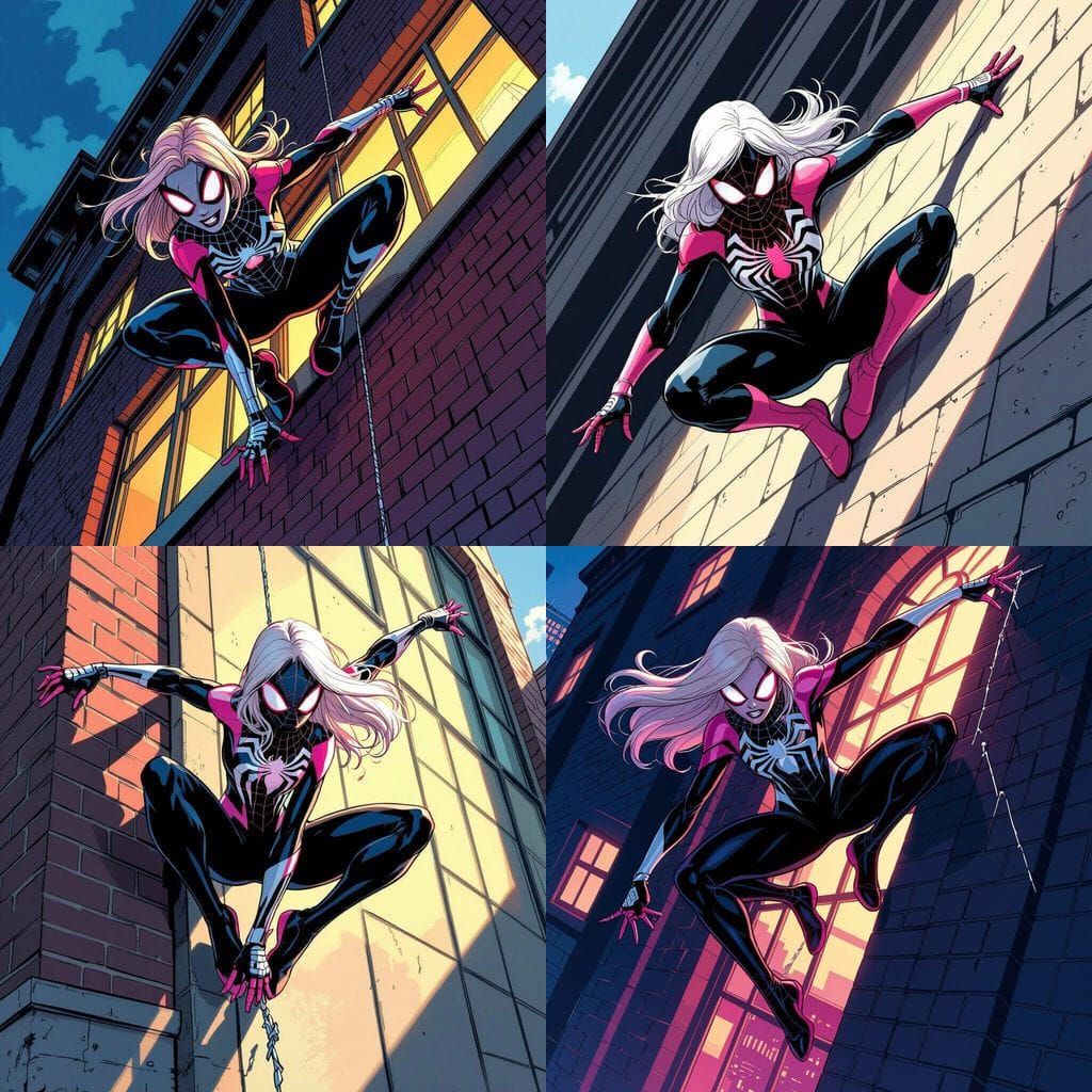 Ghost Spider Ascends High School in Comic Book Style