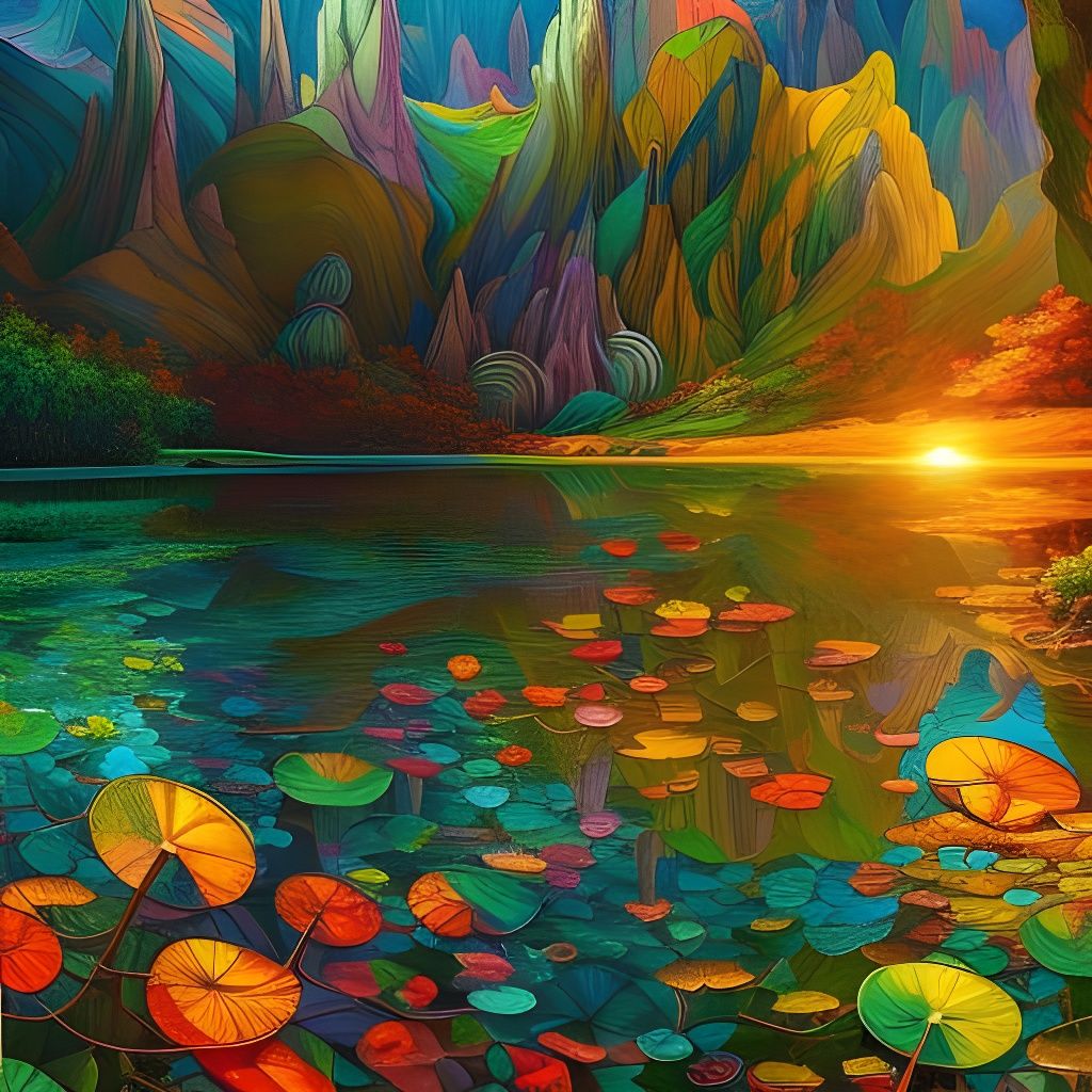 Stained Glass Skull Mountain Concept Art