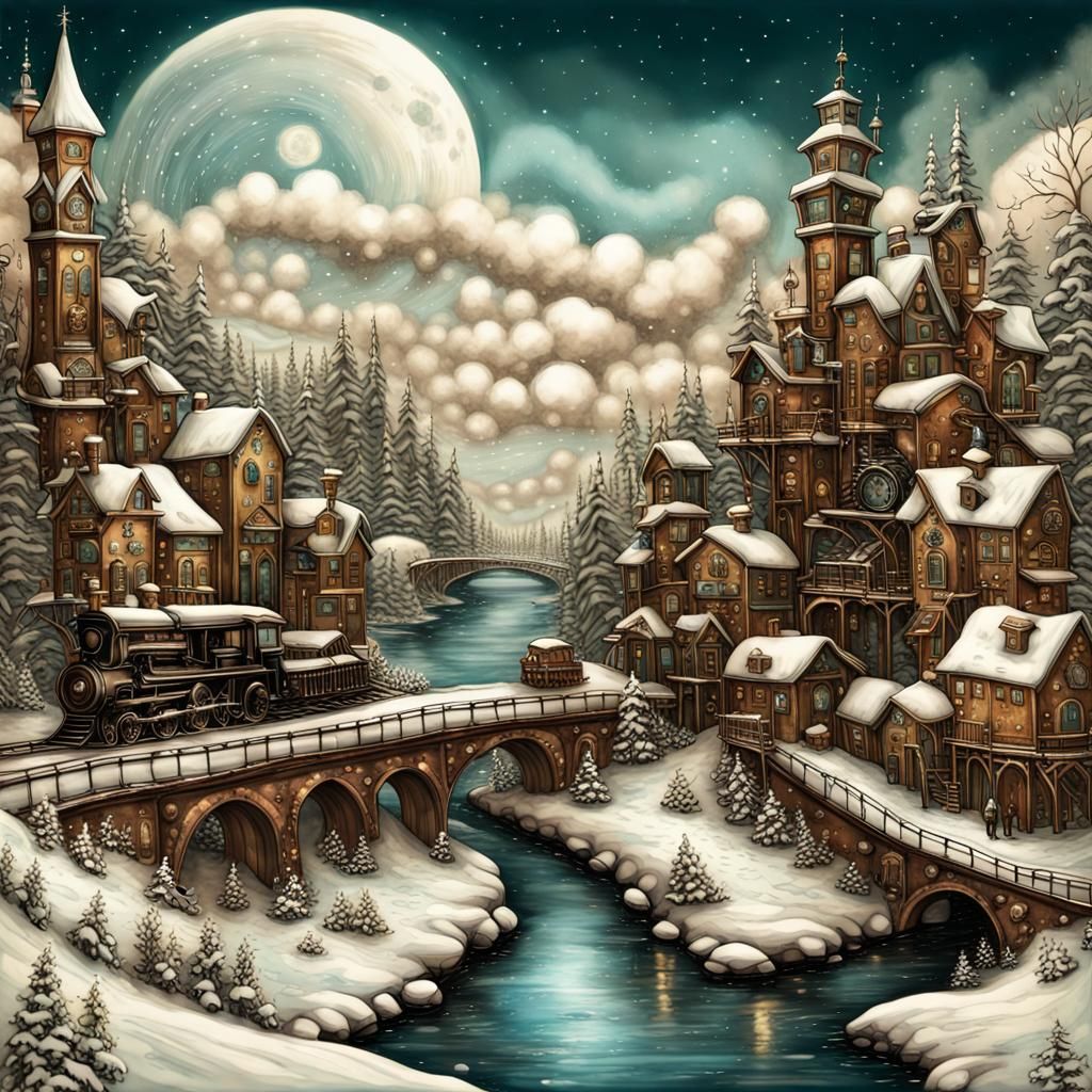 Steampunk winter wonderland