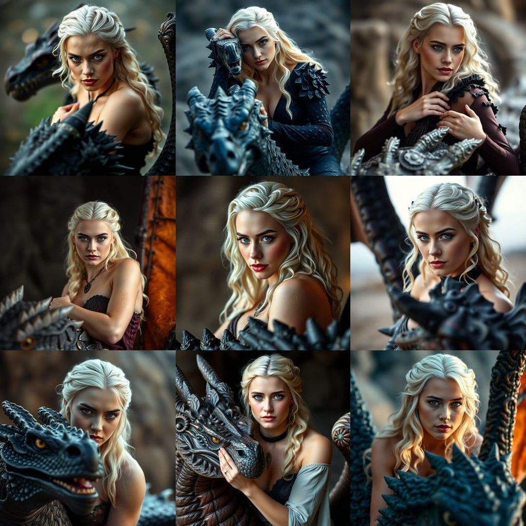 Seductive Daenerys Targaryen on Dragon Throne