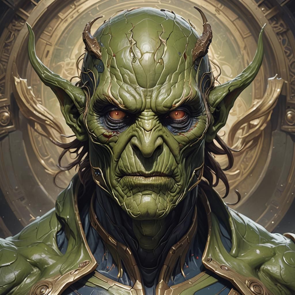 Ood Skrull Silurian Hybrid Portrait in 8K