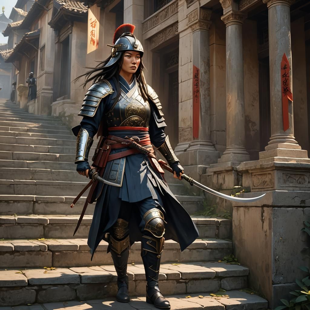 Ming-Na Wen as Samurai in Ancient Rome