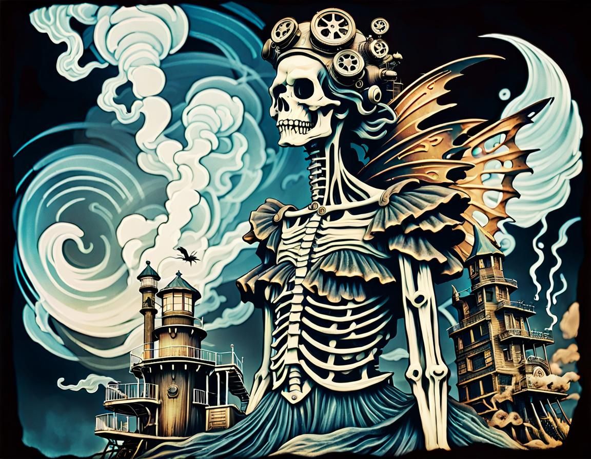 Steampunk Fairy: Double Exposure, Bleeding Palette