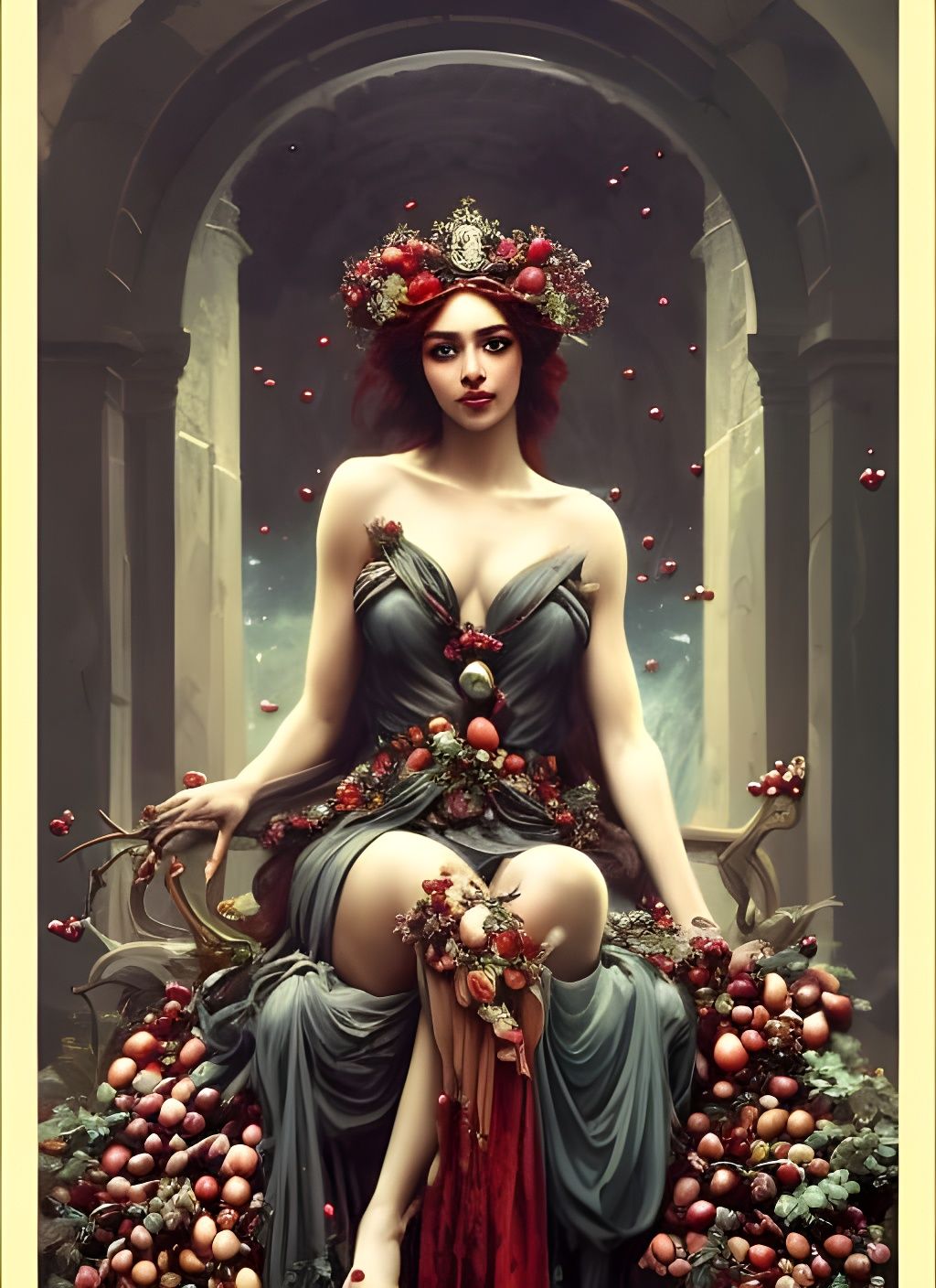 Persephone, Queen of the Underworld: Hyperdetailed Portrait