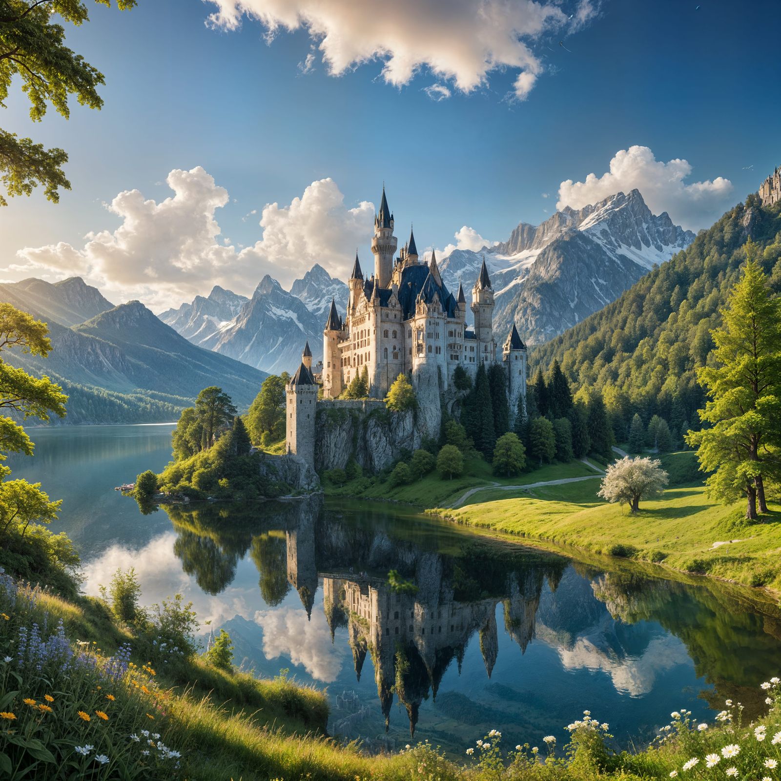 Gothic folly castle in the German alps