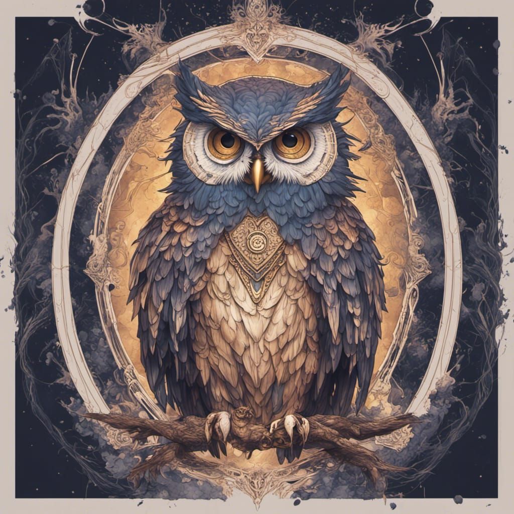 Fantastical Owl in Detailed Matte Painting