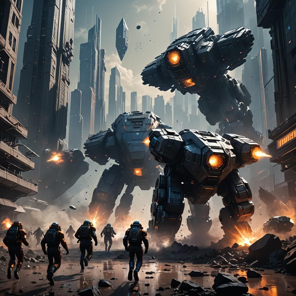 Sci-Fi Asteroid Impact: Cinematic Cityscape in Danger