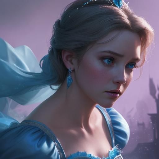 Hyperrealistic Cinderella in Dark Disney Concept Art