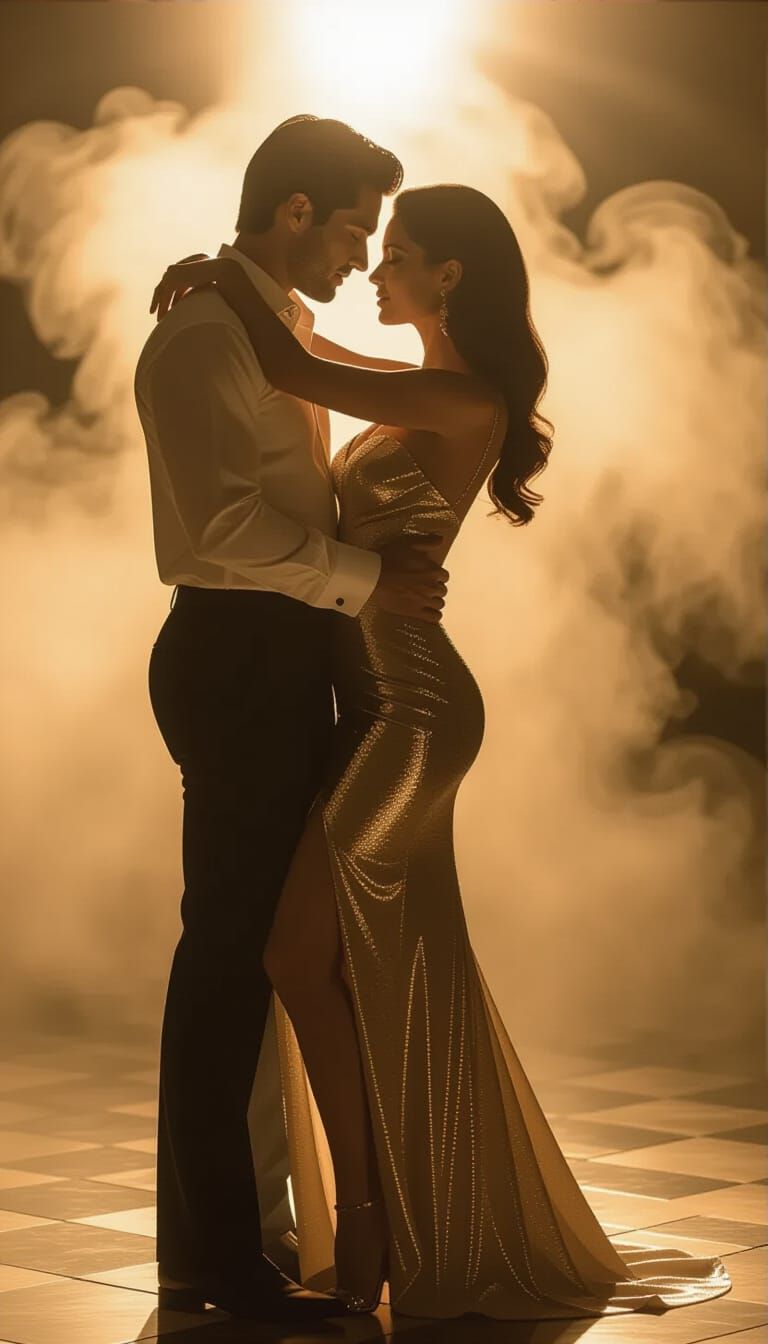 Passionate Couple in Golden Hour Light