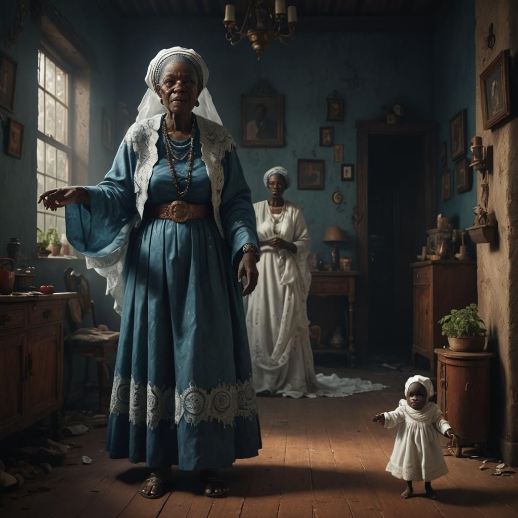 Tall African
Grandma at home a little old lady who asked me to meet someone and she said don't be scared little teenag...