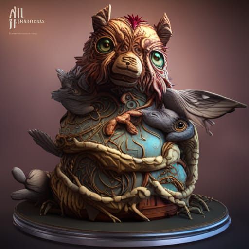 Animal Lovers Wedding Cake in Dark Fantasy Style