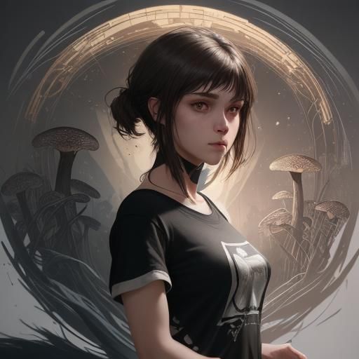 Teenage Girl Portrait in Hyperdetailed Digital Art