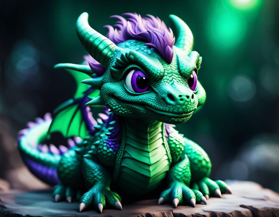 Pixar Dragon Portrait in Hyperrealistic 3D