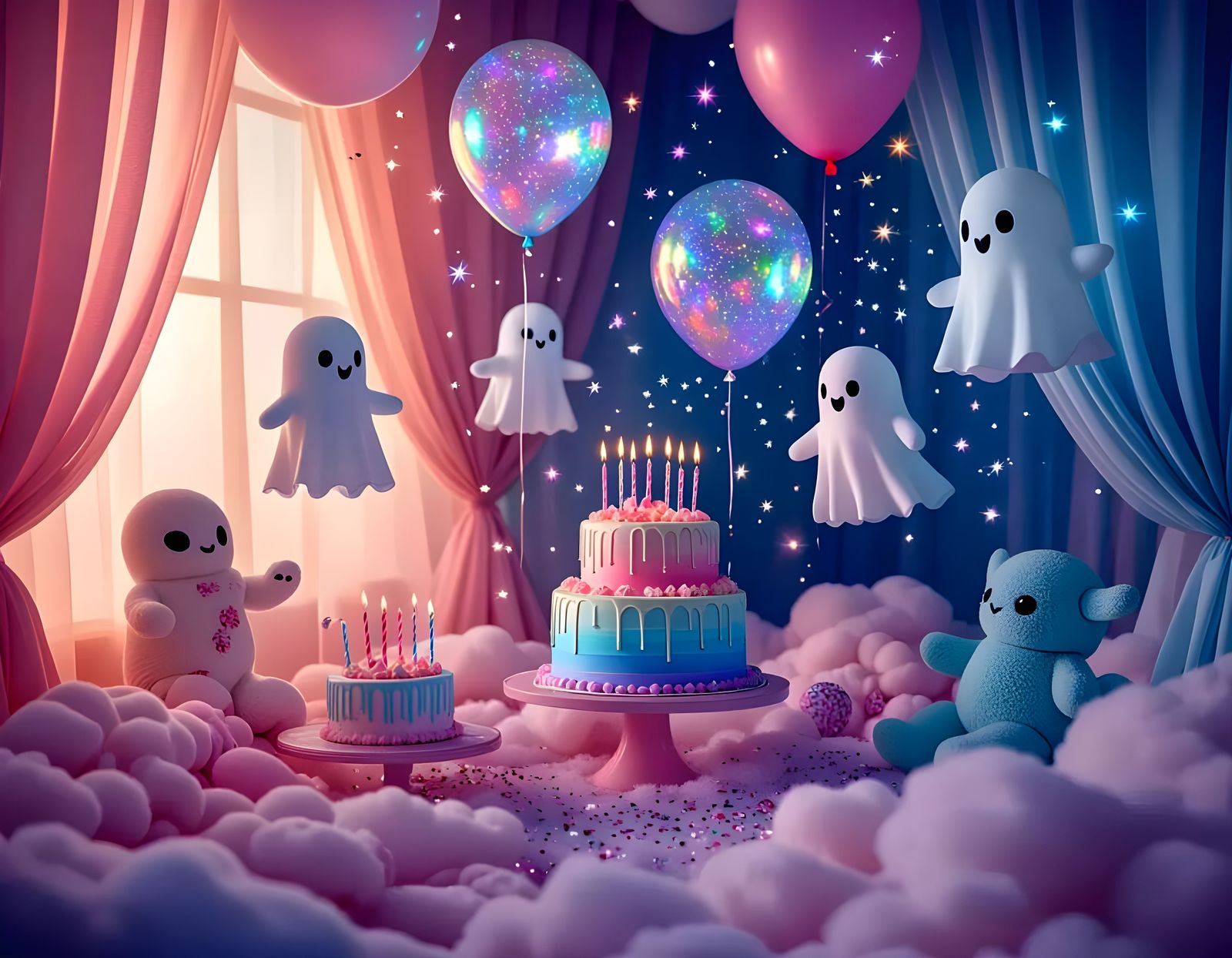 Whimsical Pastel Cloud Palace Birthday Party