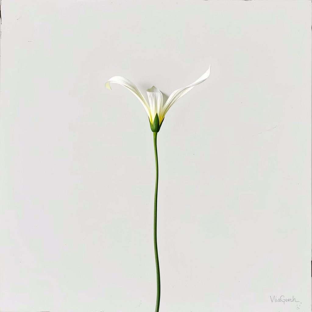 Elegant Flower in Post-Painterly Abstraction Style