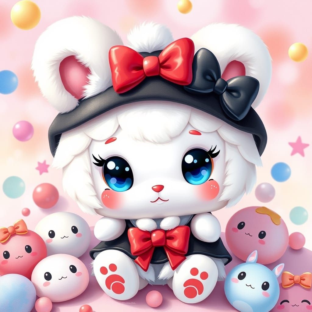 Kuromi Cinnamoroll Mashup in Pop Art Style