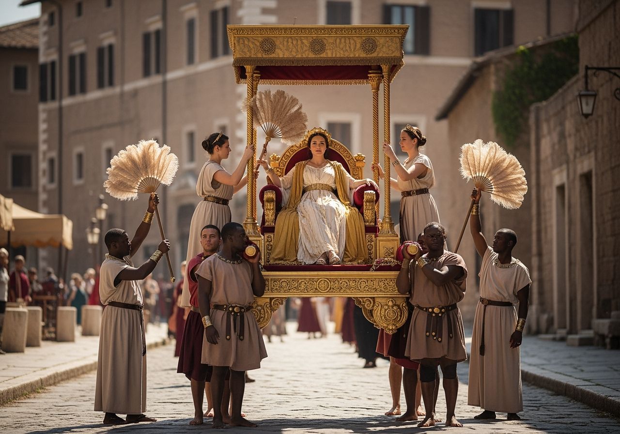 Empress Messalina on Litter Throne in Ancient Rome