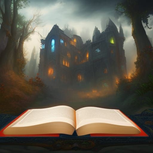 Fantastical Book of Shadows in Detailed Matte Painting