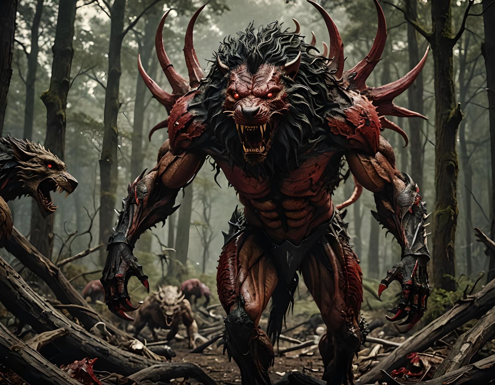 Cinematic Horror Zombie with Dragon Wings