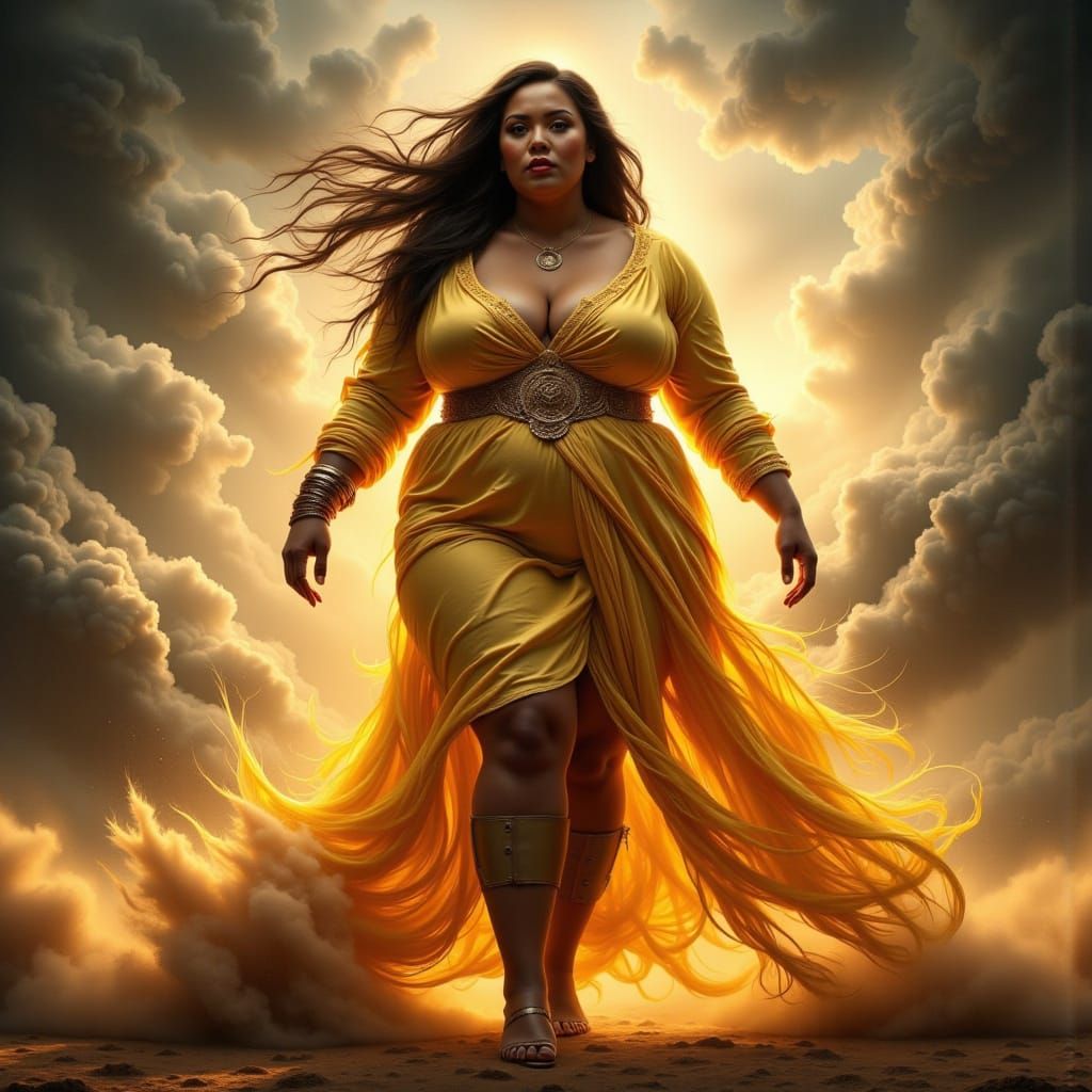 Golden Goddess in Turbulent Atmosphere