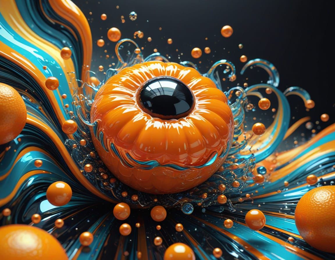 Vibrant Cartoon Mandarin King in Mid-Jump