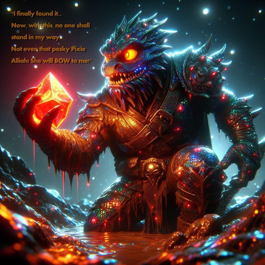 Gnome's Bioluminescent Jewel Discovery in Mud Pit