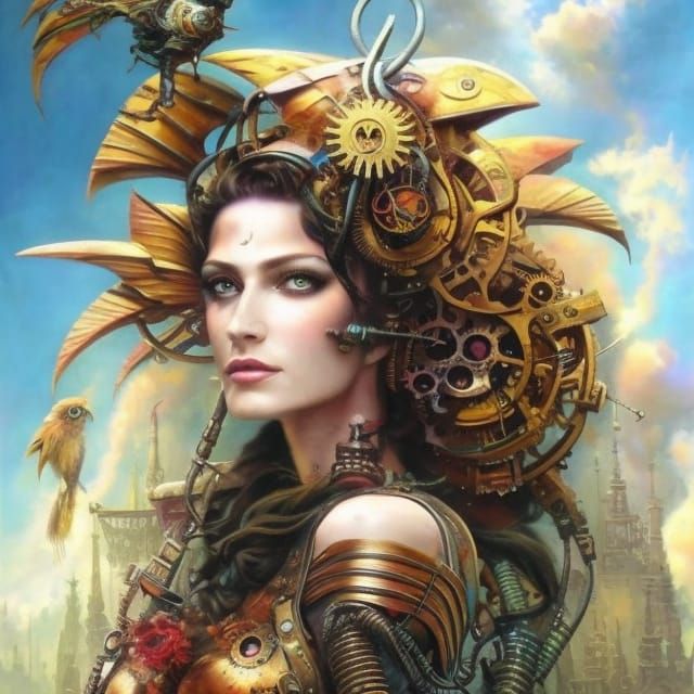 Steampunk Revolution: Photorealistic Mechanicore Digital Art
