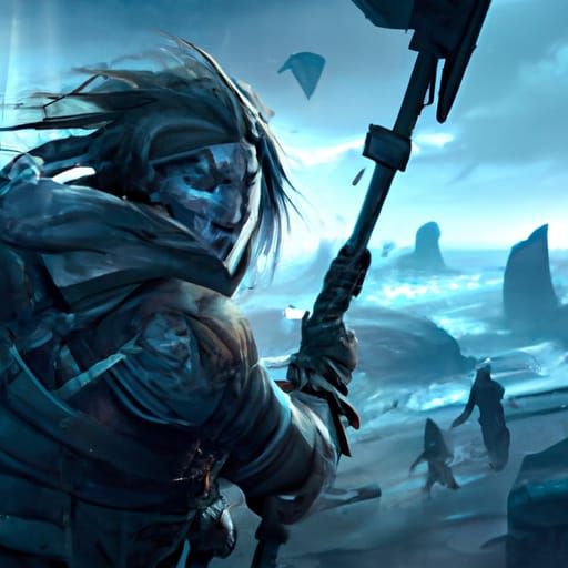 Brave Man Against the Wind: Dark Fantasy Art