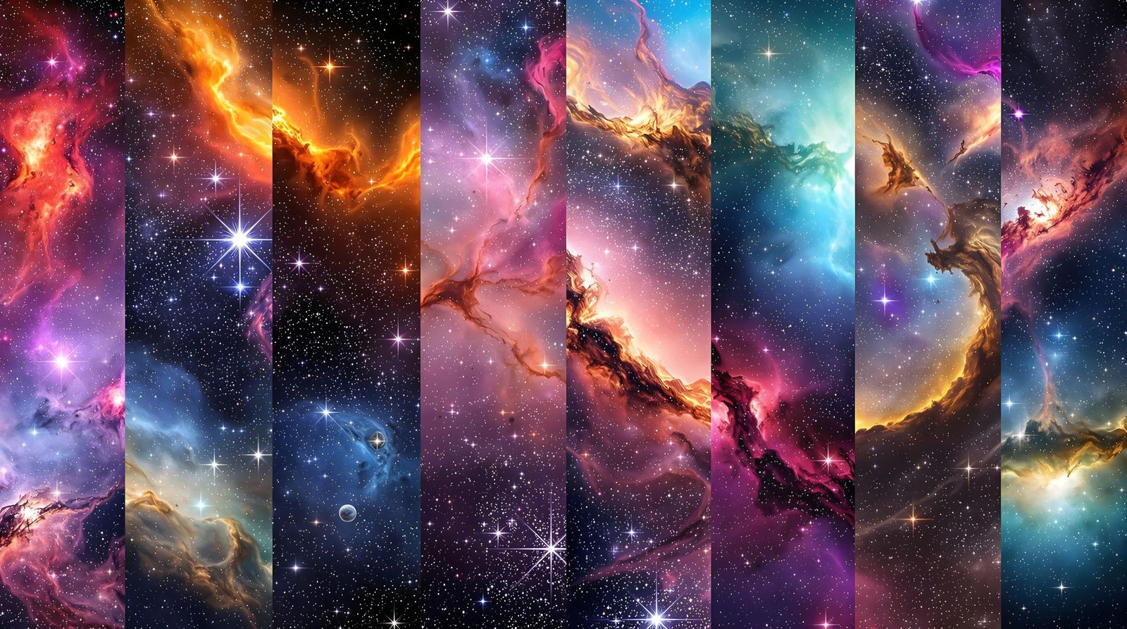 Stunning Cosmic Collage in Vibrant Hues