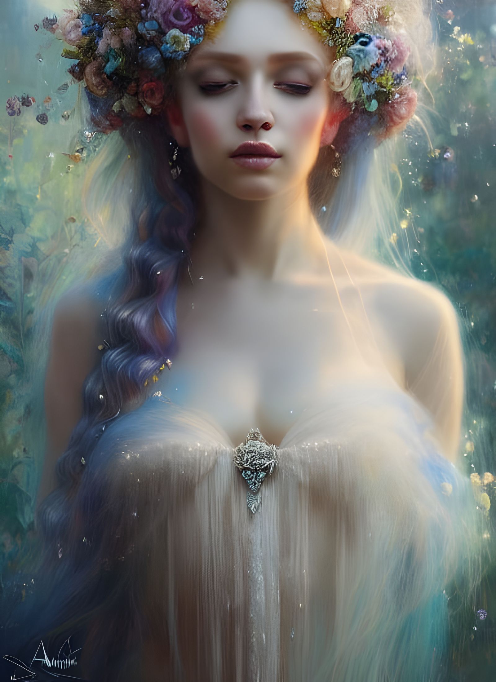Diamond Haired Princess in Hyperrealistic Portrait