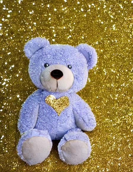 Glittery Teddy Bear with Honey and Sparkles
