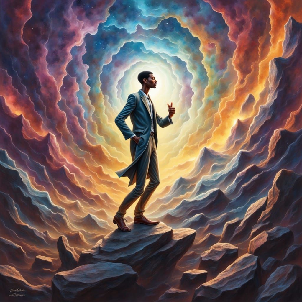 Ethereal Being Radiating Energy in Dreamlike Aurora