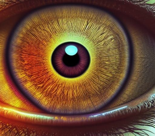 Hypnotic Spiral Eye: Colorful Photorealistic Digital Art