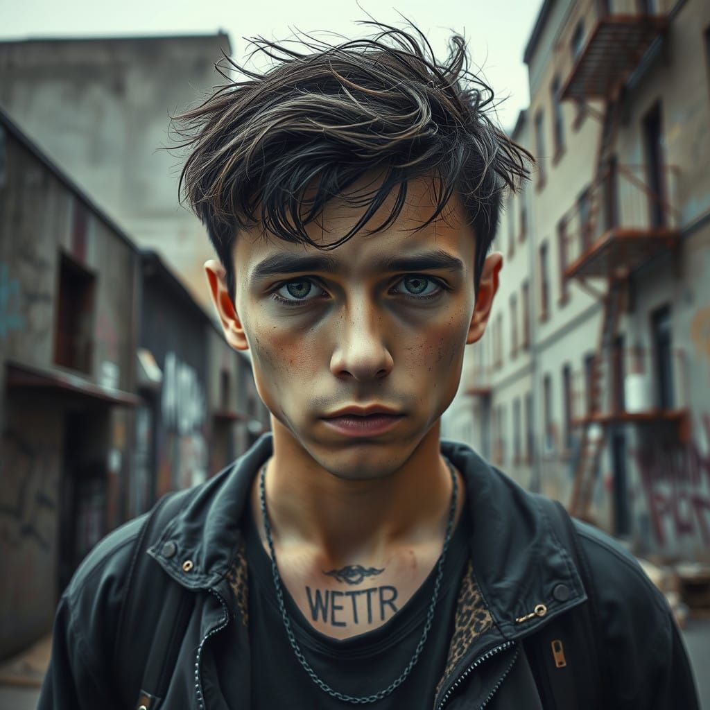 Gritty Urban Youth in a Weathered Metropolis