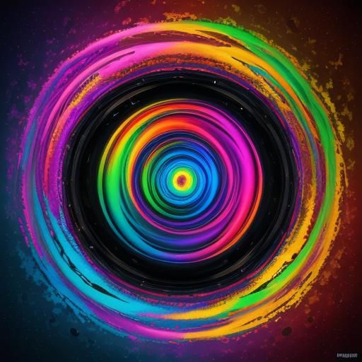 Psychedelic Rainbow Smoke in Abstract Expressionism