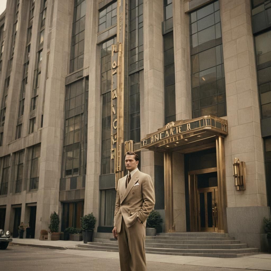 1930s Movie Star in Art Deco Setting