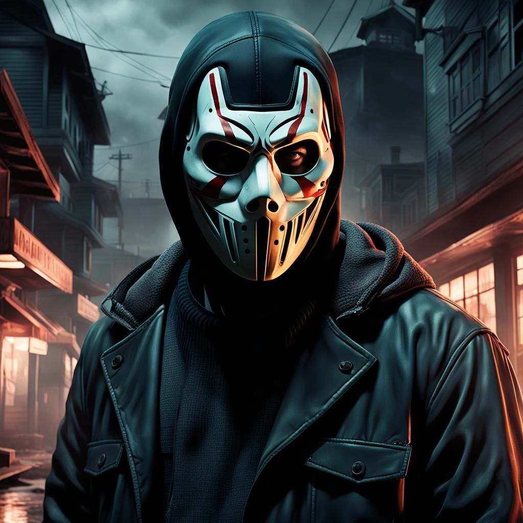 Masked Slasher Character in Dark Matte Painting